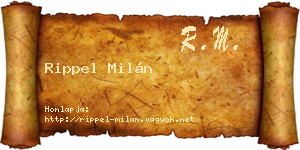 Rippel Milán névjegykártya